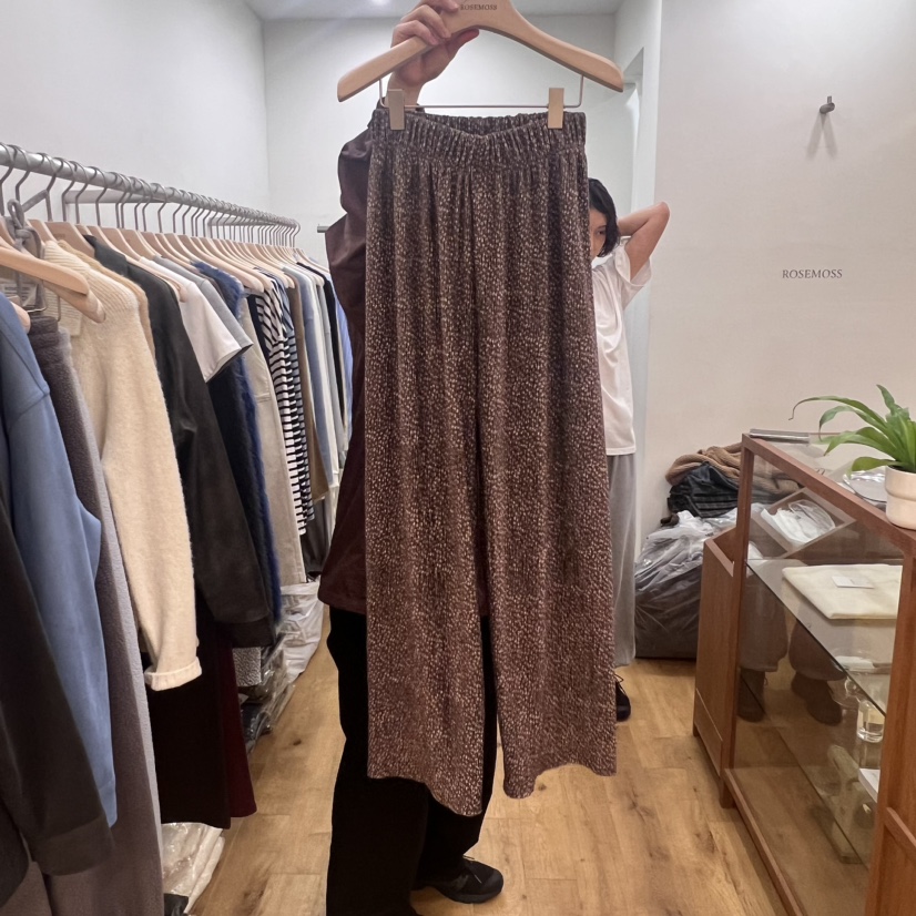 ORDINARYA韓國直郵女裝新品人氣真品熱賣24秋冬休閑褲百褶ROESMMOSS休閑褲圖色3