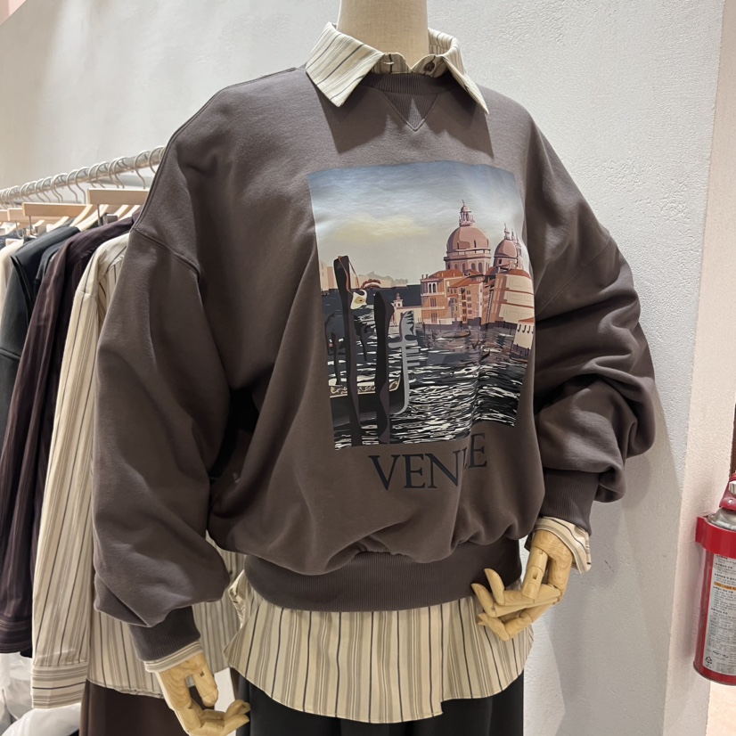 VENICE韓國直郵女裝新款職業真品24秋冬時尚推薦人氣衛衣VENICE衛衣