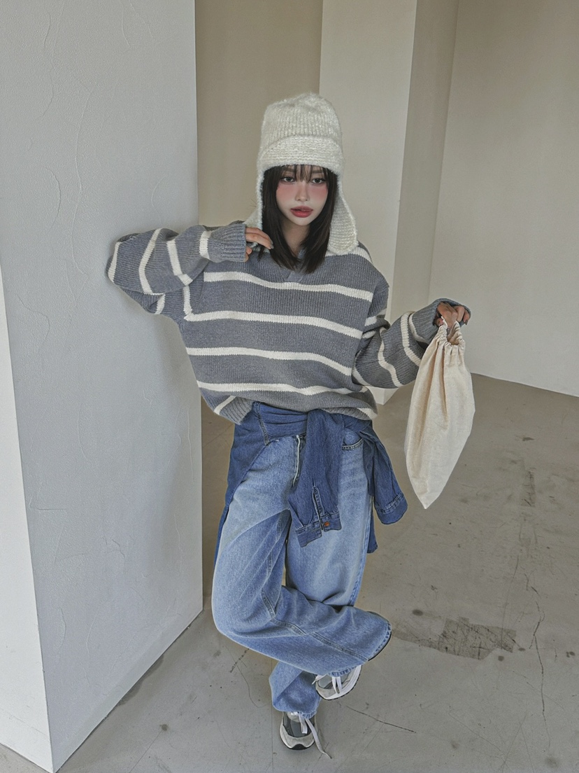 LIVE AID韓國直郵東大門代購女裝新款職業熱賣時尚24秋冬針織衫LIVE AID針織衫