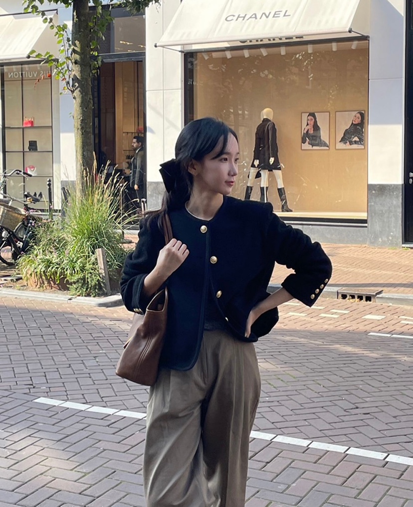 Match Studio直郵韓國代購女裝新款人氣熱賣休閑24秋冬短款大衣Match Studio短款大衣