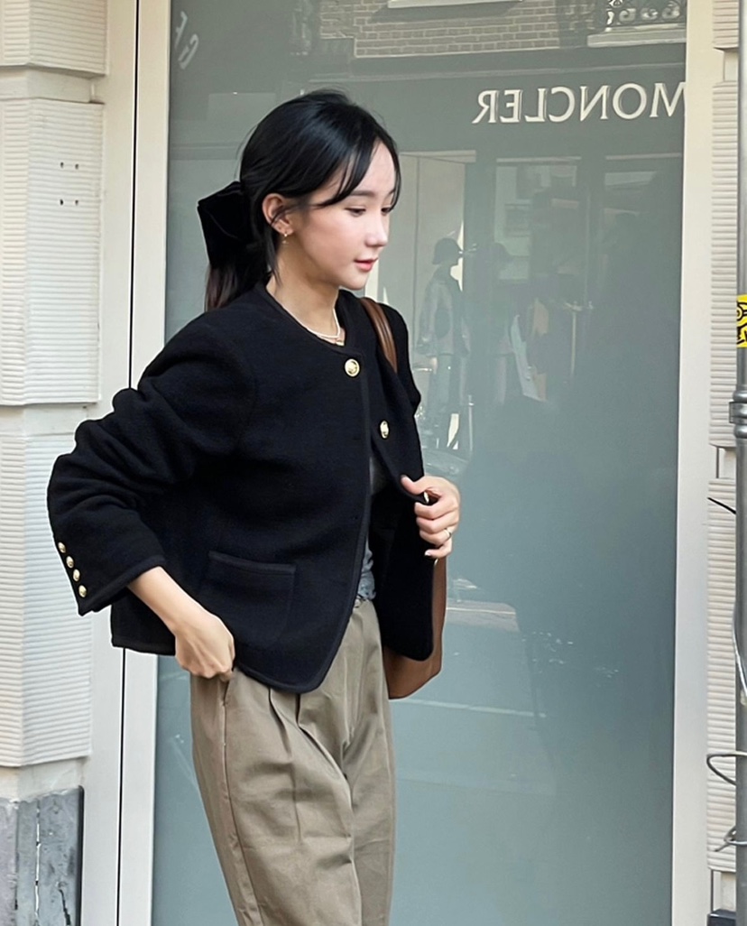 Match Studio直郵韓國代購女裝新款人氣熱賣休閑24秋冬短款大衣Match Studio短款大衣