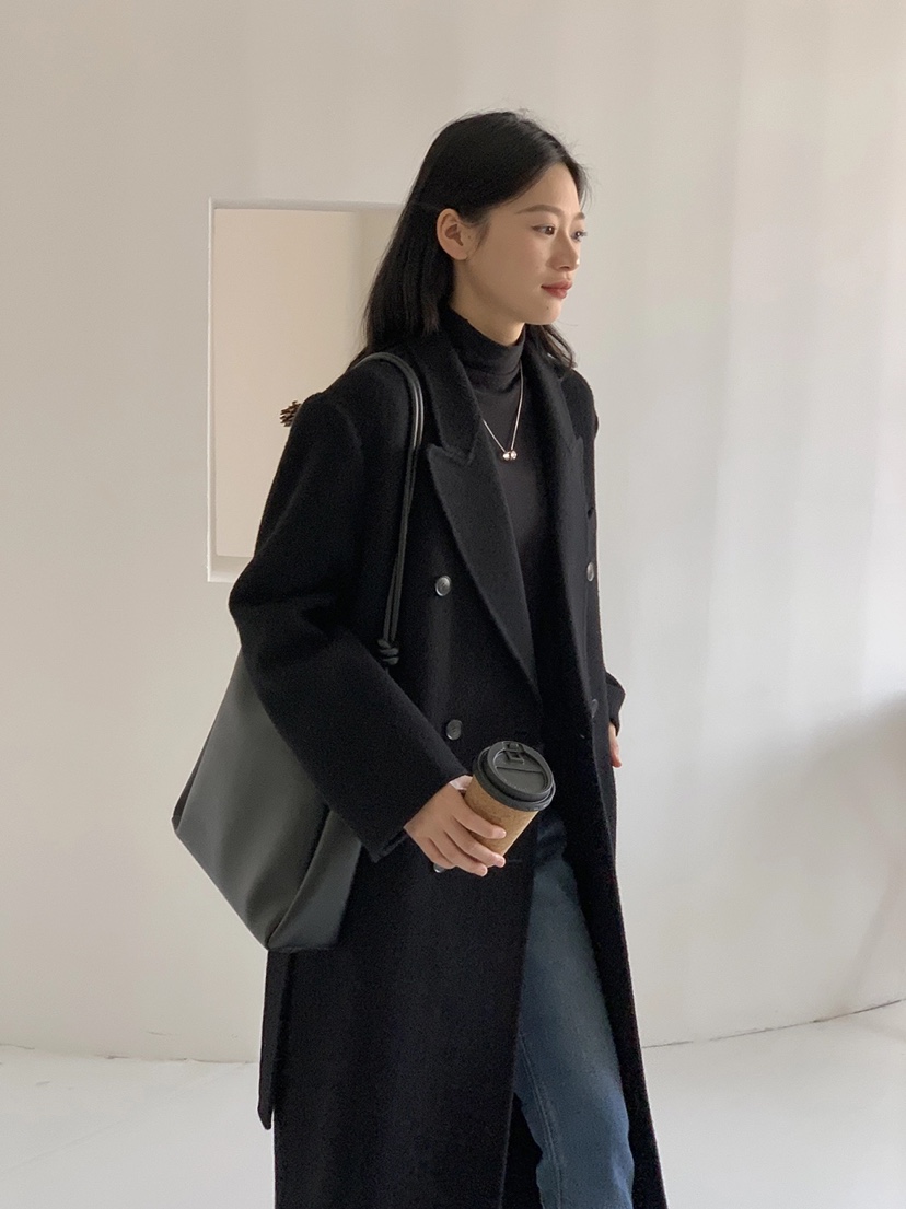 BANI BLUBH韓國直郵東大門實拍女裝新款休閑中長款大衣含腰帶BANI BLUSH中長款大衣
