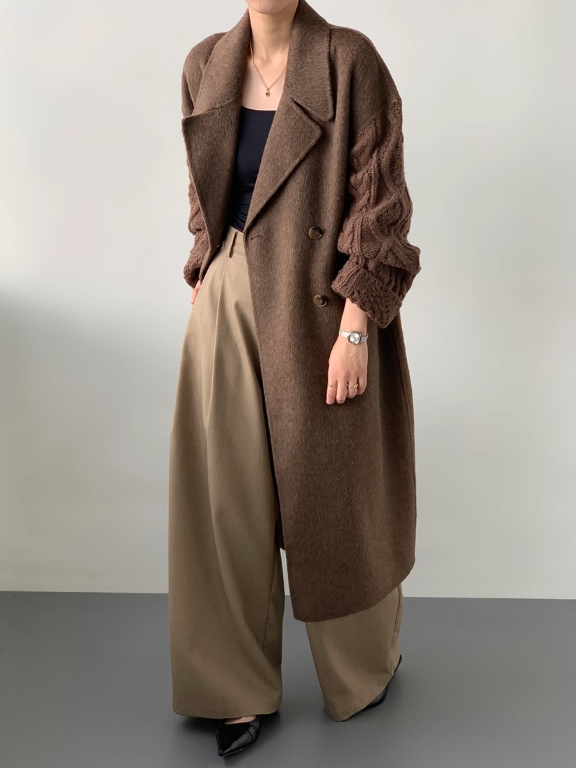 BANI BLUBH韓國直郵女裝新款職業休閑熱賣人氣中長款大衣手工BANI BLUSH中長款大衣圖色2