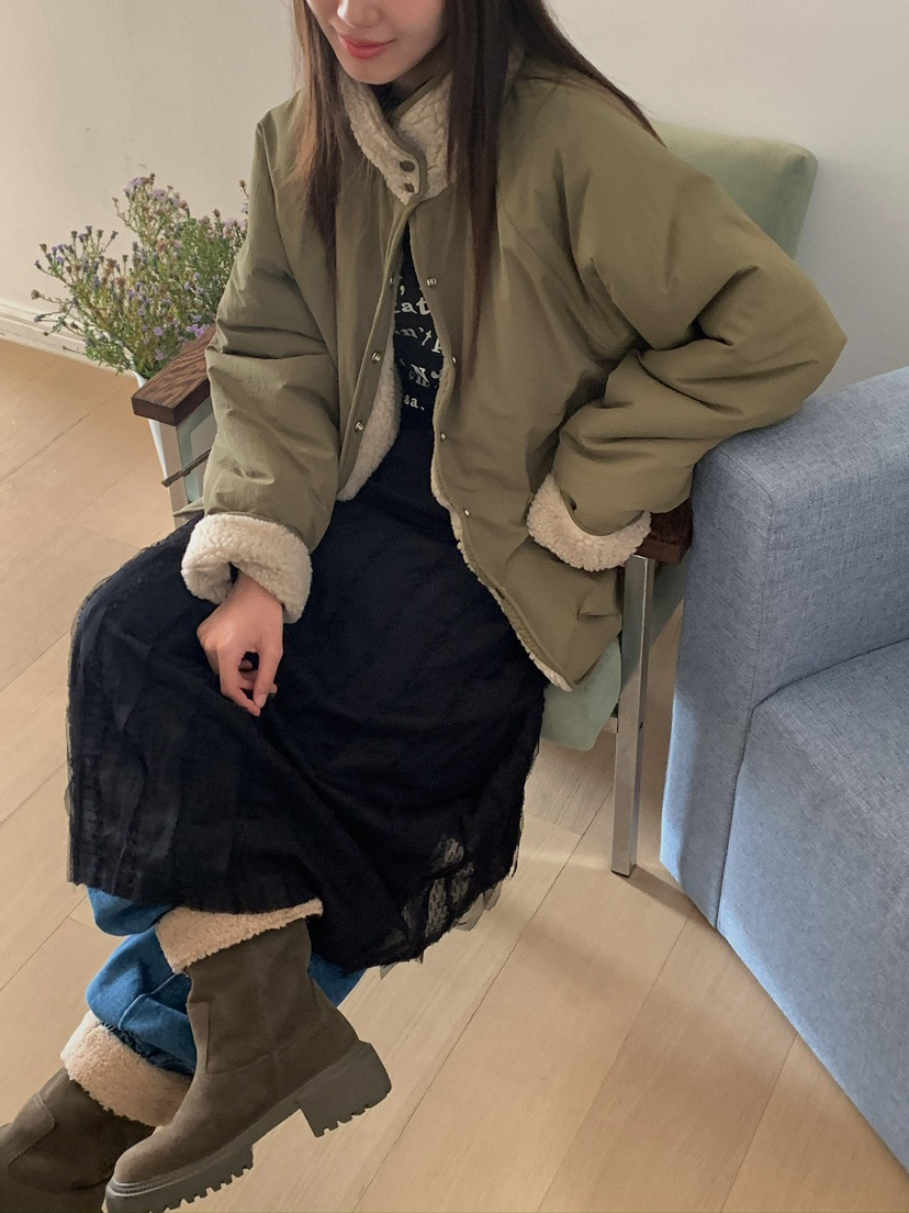 Came_l 家直郵韓國代購女裝新品休閑人氣推薦短款棉服雙面絨Came_l 家短款棉服