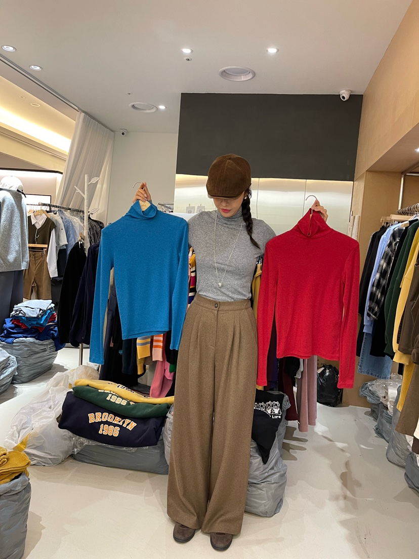 BOUND.A韓國直郵東大門代購女裝新品24秋冬真品長袖T恤羊毛BOUND.A長袖T恤