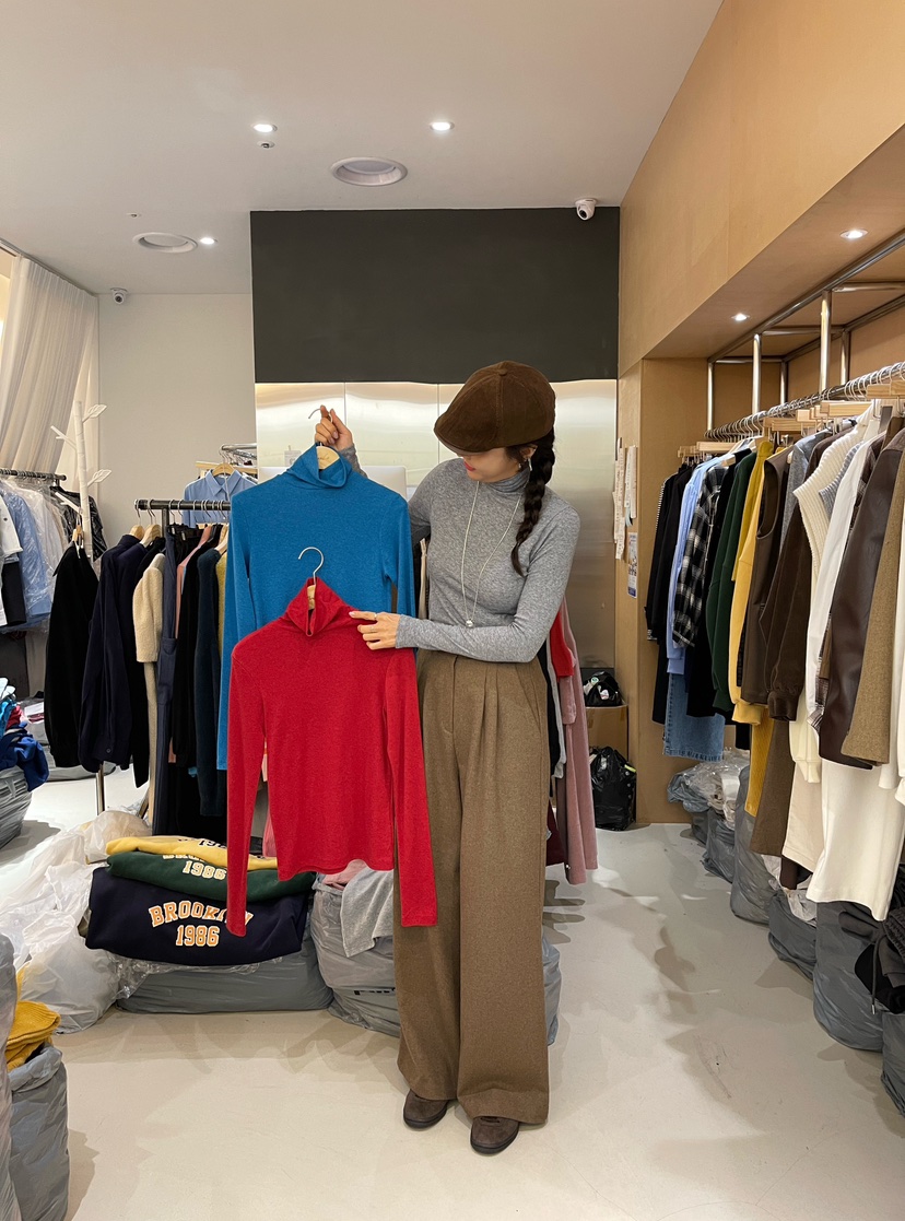 BOUND.A韓國直郵東大門代購女裝新品24秋冬真品長袖T恤羊毛BOUND.A長袖T恤