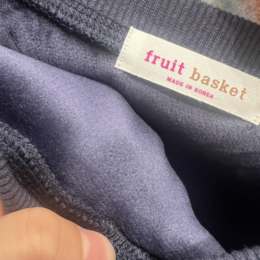 FRUIT BASKET直郵韓國代購女裝新款人氣真品時尚職業衛衣刺繡FRUIT BASKET衛衣