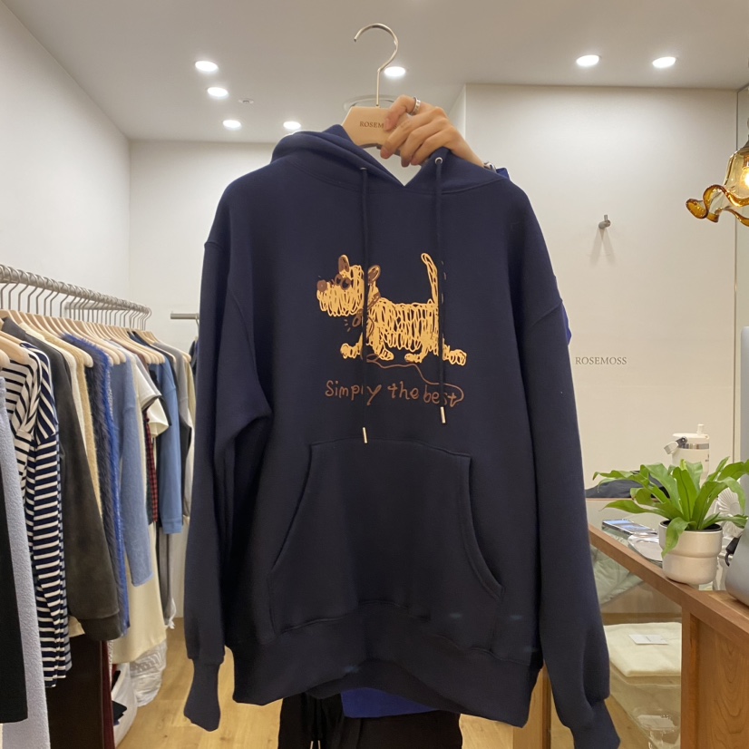 ORDINARYA韓國直郵女裝新品休閑時尚熱賣職業真品24秋冬衛衣拉絨ROESMMOSS衛衣圖色2