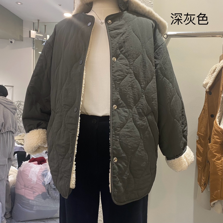 VERT NEUF韓國直郵東大門代購女裝新品真品短款棉服兩面穿雙面VERT NEUF短款棉服圖色2