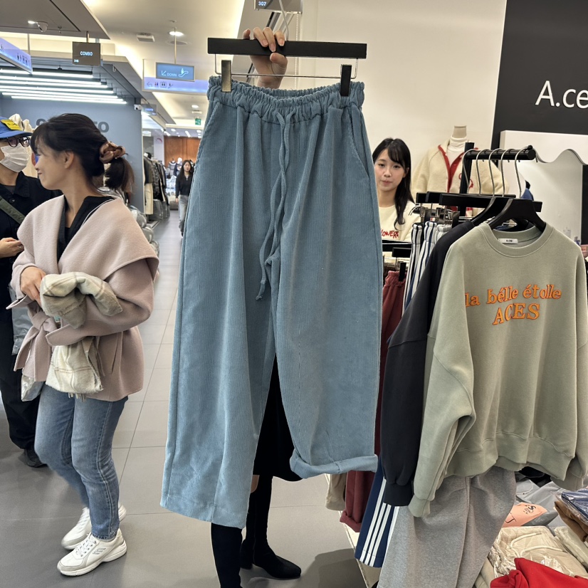 A.CES直郵韓國代購女裝新品24秋冬推薦時尚職業休閑褲拉絨A.CES休閑褲圖色2