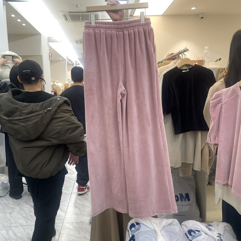 AFTERGLOW韓國直郵東大門實拍女裝新品時尚24秋冬休閑褲天鵝絨AFTERGLOW休閑褲