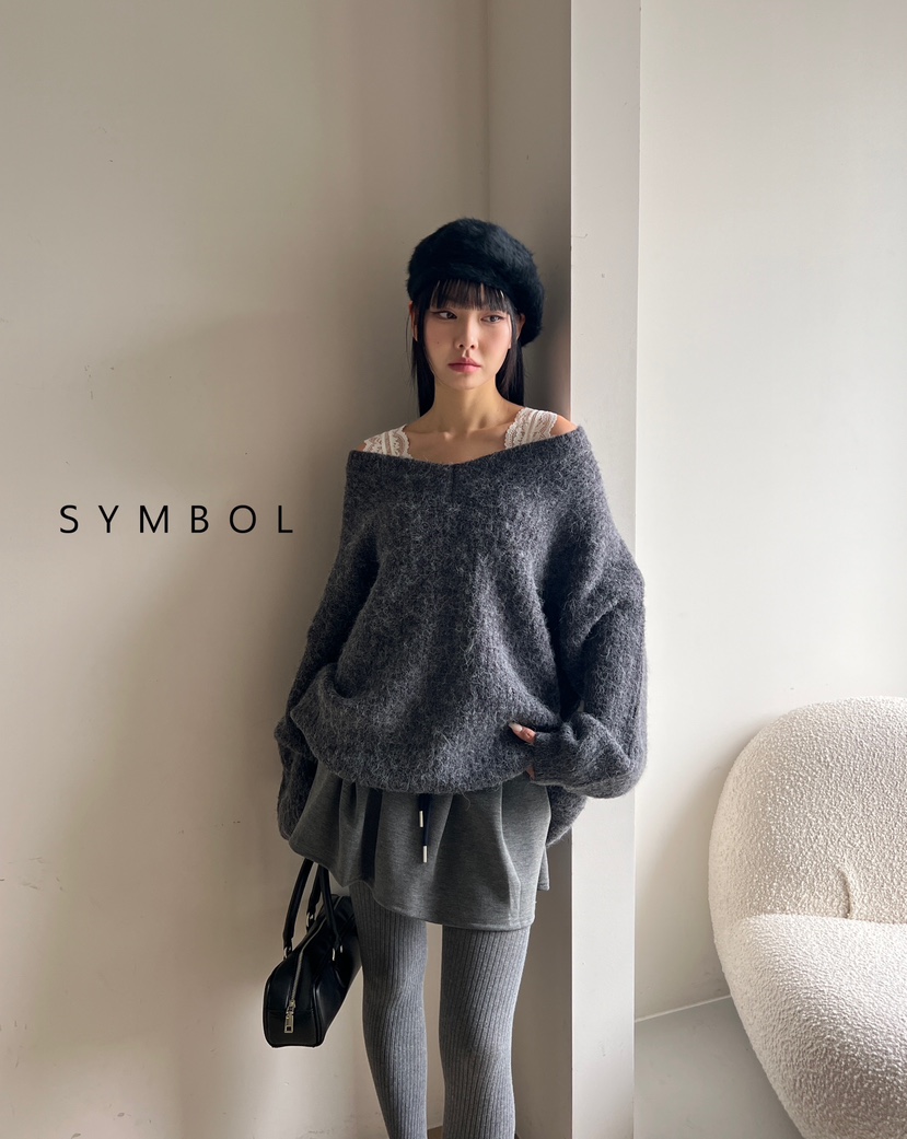 SYMBOL韓國直郵東大門實拍女裝新款推薦時尚人氣針織衫蕾絲SYMBOL針織衫