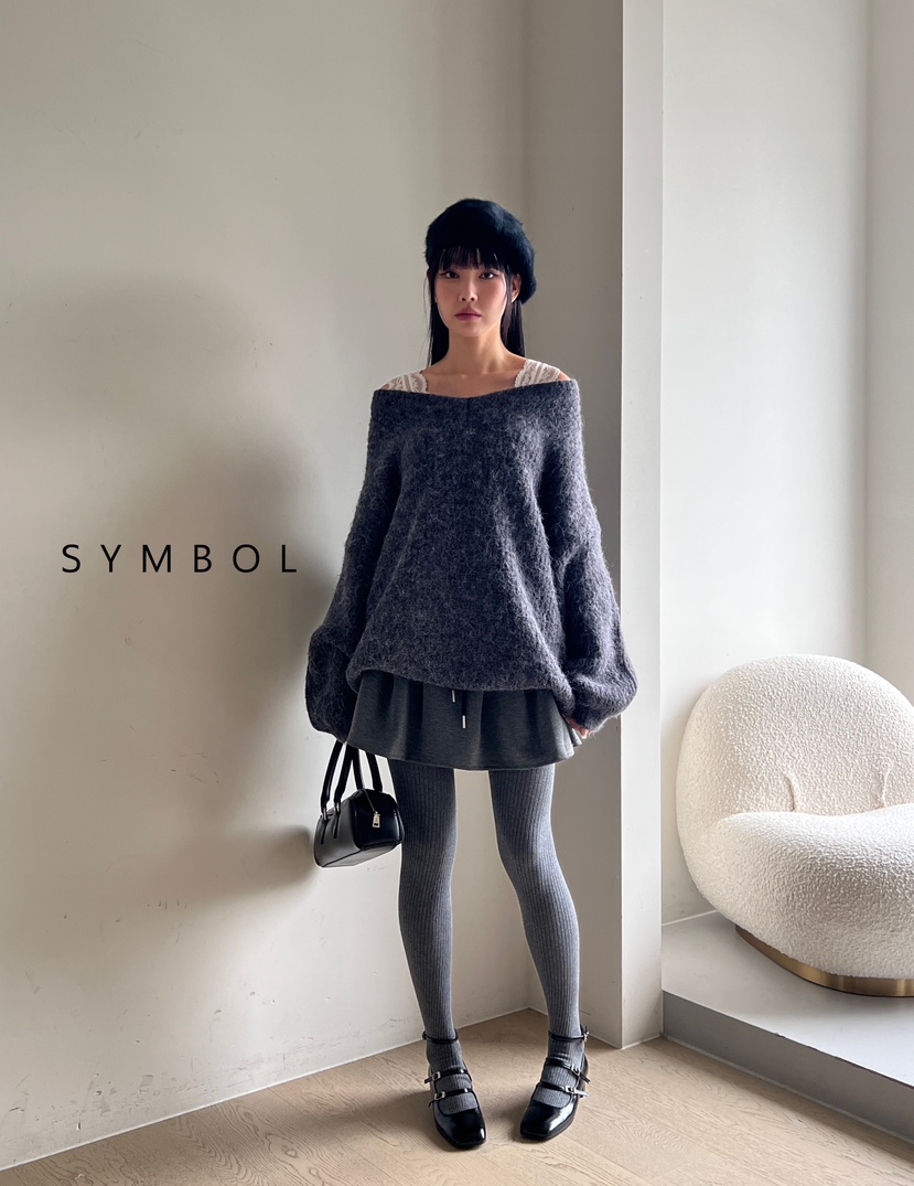 SYMBOL韓國直郵東大門實拍女裝新款推薦時尚人氣針織衫蕾絲SYMBOL針織衫