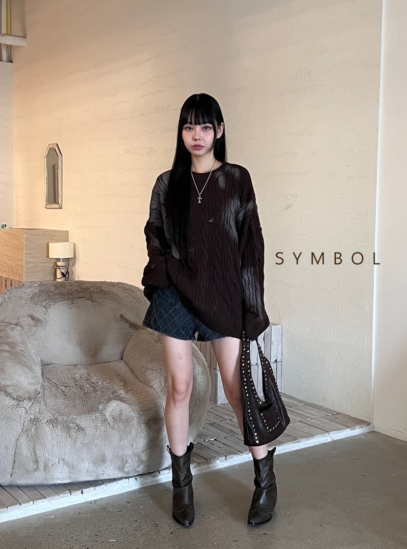 SYMBOL韓國直郵東大門實拍女裝新品推薦職業人氣休閑真品毛衣SYMBOL毛衣