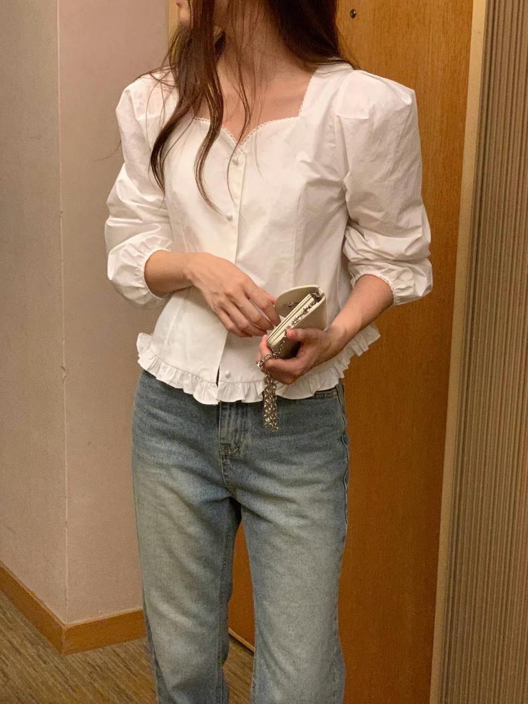 FLUTTER/INOUF直郵韓國代購女裝新款職業真品休閑襯衫蕾絲衫FLUTTER/INOUF襯衫/蕾絲衫