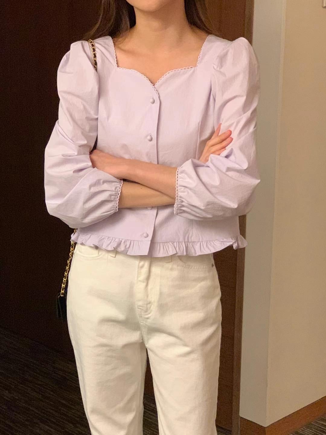 FLUTTER/INOUF直郵韓國代購女裝新款職業真品休閑襯衫蕾絲衫FLUTTER/INOUF襯衫/蕾絲衫