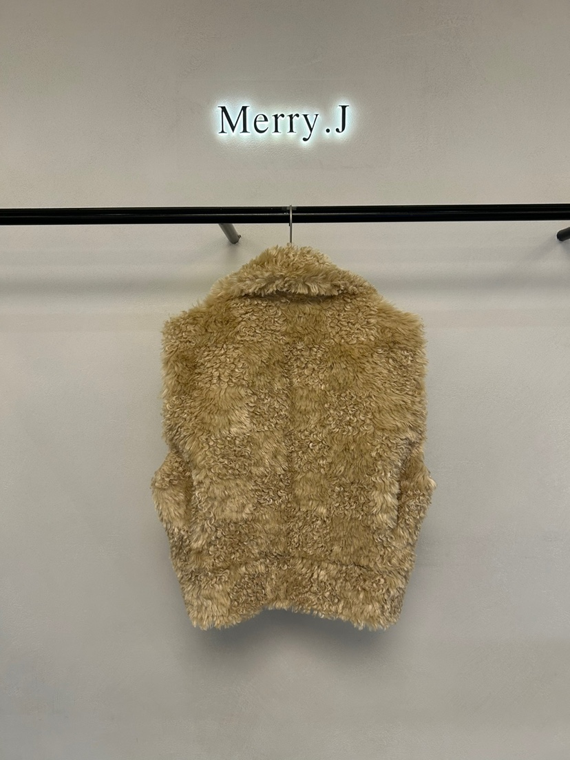 MERRY-J韓國直郵東大門代購女裝新品職業人氣馬甲羊皮雙面MERRY-J馬甲