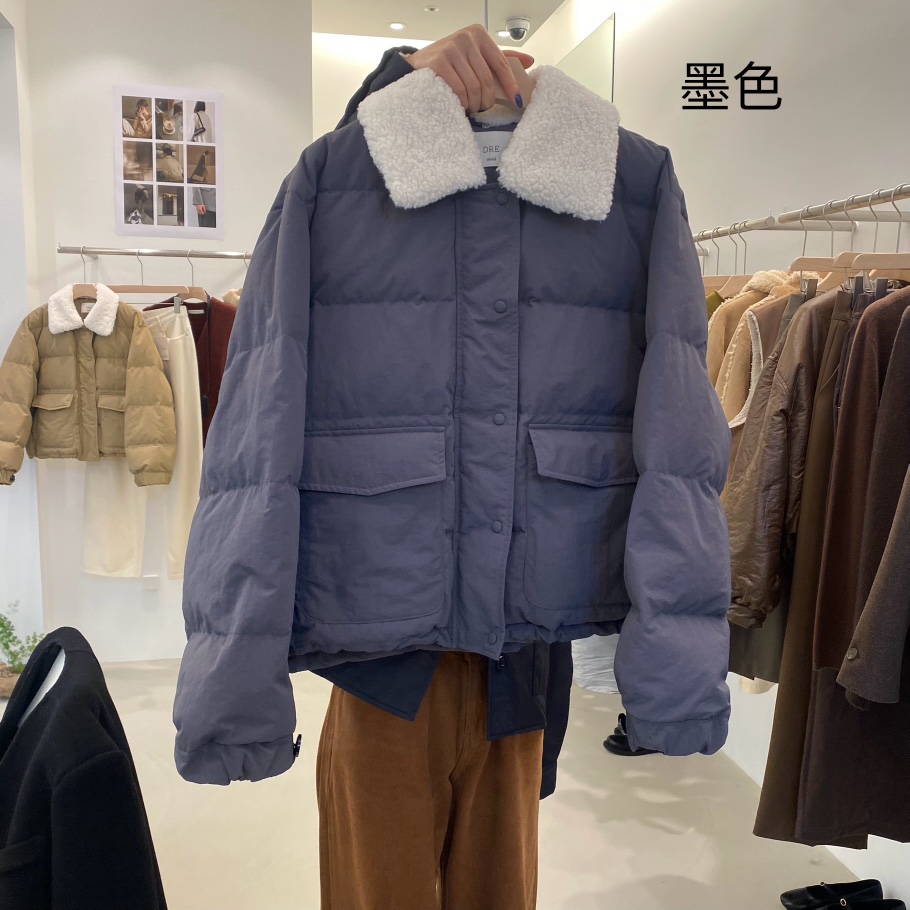 RIVER RAIN韓國直郵東大門實拍女裝新品真品短款羽絨服羊毛RIVER RAIN短款羽絨服圖色2