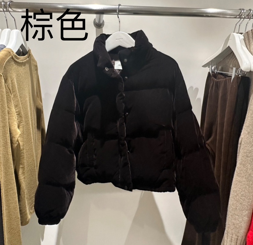 HELVETICA韓國直郵東大門代購女裝新品24秋冬短款羽絨服天鵝絨HELVETICA短款羽絨服圖色1