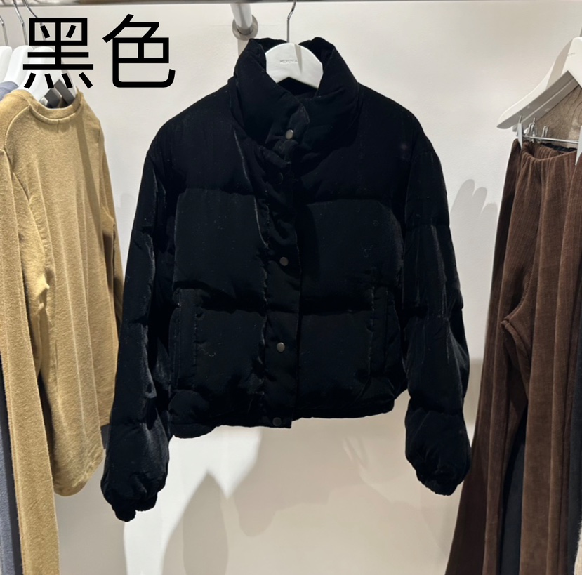 HELVETICA韓國直郵東大門代購女裝新品24秋冬短款羽絨服天鵝絨HELVETICA短款羽絨服圖色2