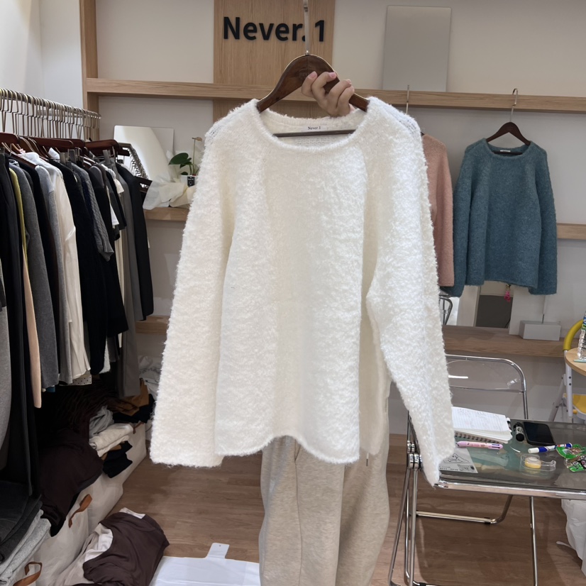 NEVER.1直郵韓國代購女裝新品職業時尚休閑推薦針織衫皮革NEVER.1針織衫圖色1