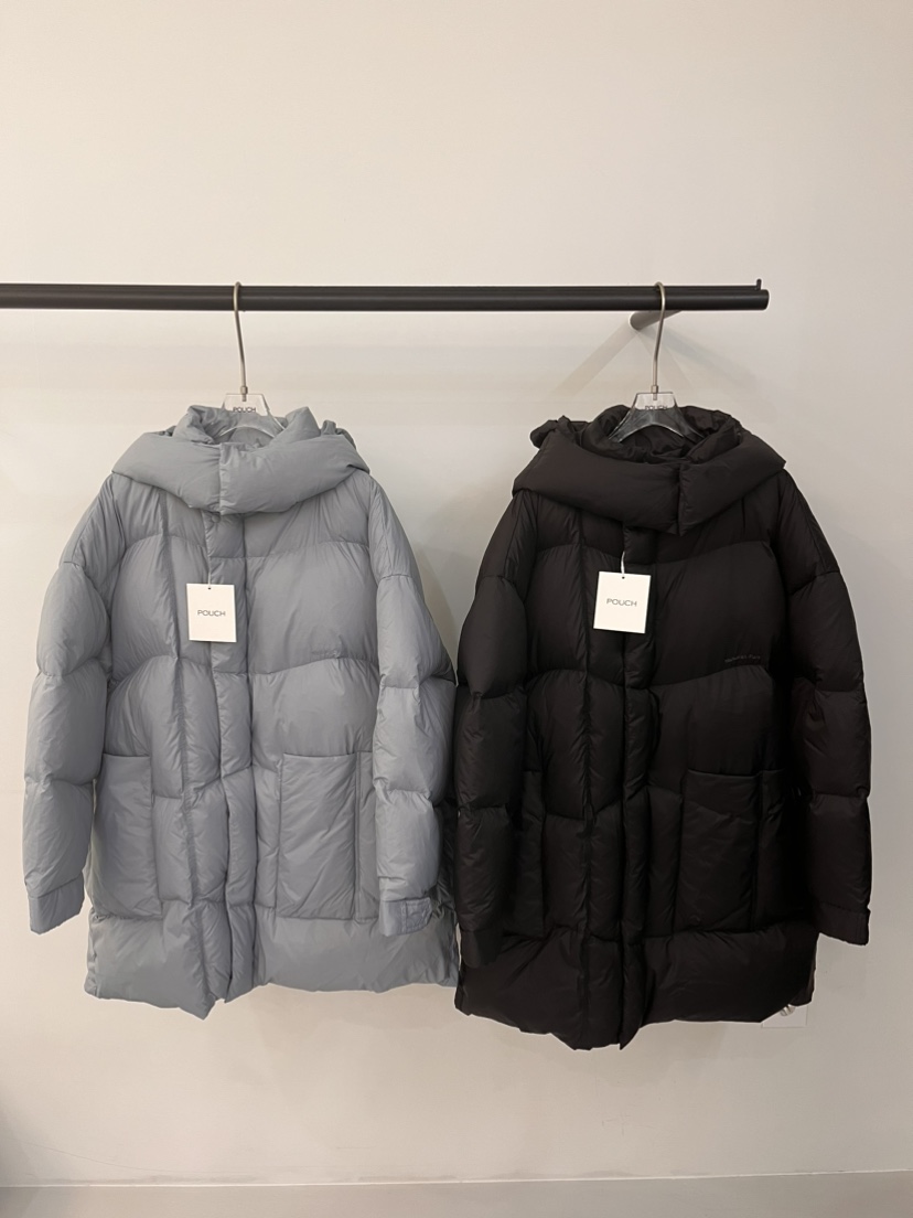 POUCH韓國直郵東大門實拍女裝新品24秋冬職業真品長款羽絨服POUCH長款羽絨服