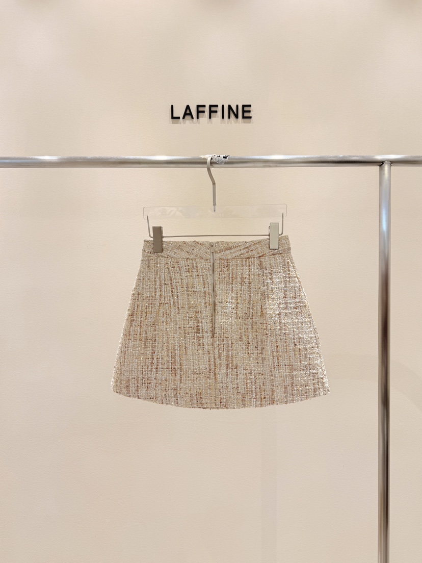 LAFFINE-P韓國直郵東大門代購女裝新品熱賣24秋冬短裙花呢LAFFINE-P短裙