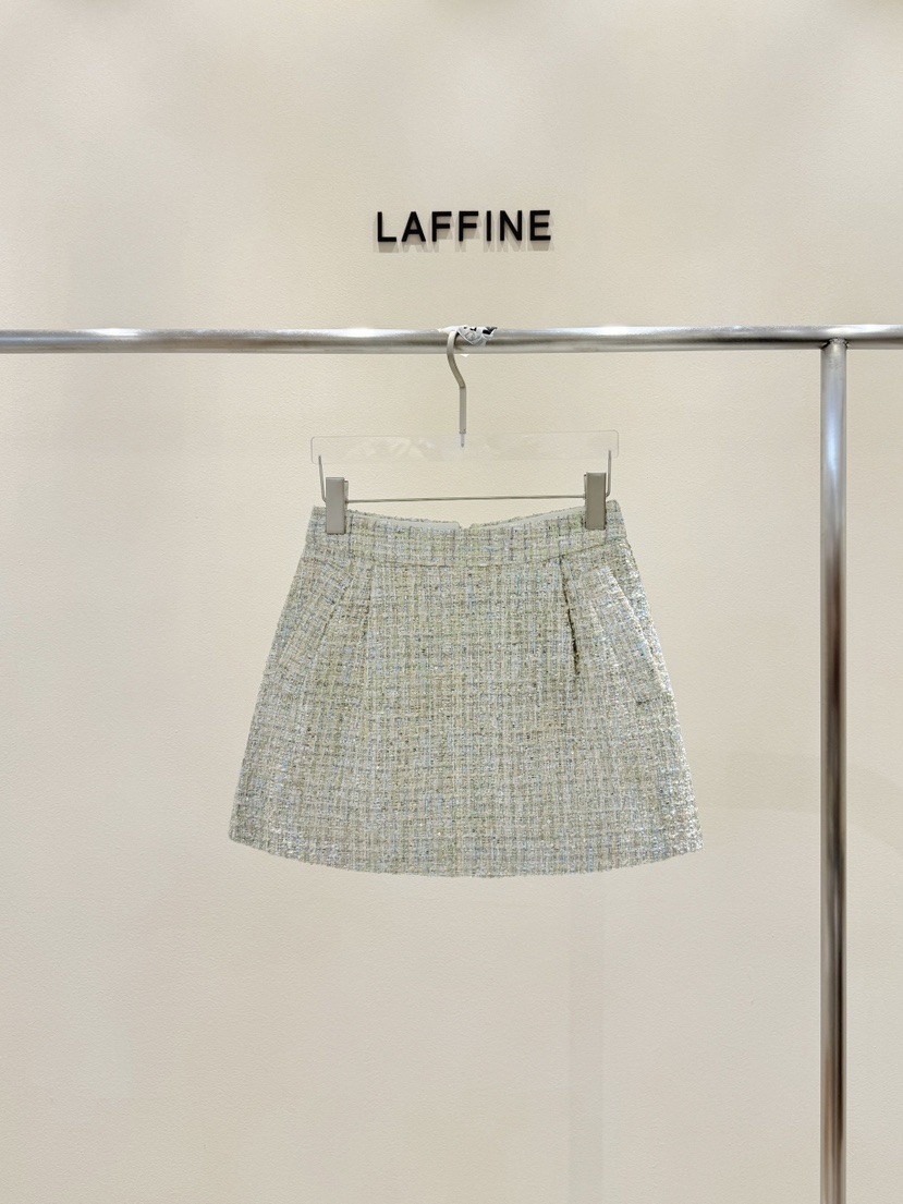 LAFFINE-P韓國直郵東大門代購女裝新品熱賣24秋冬短裙花呢LAFFINE-P短裙圖色1