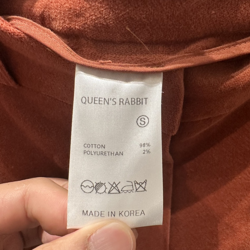 QUEENSRABBIT韓國直郵女裝新款時尚熱賣推薦職業休閑褲天鵝絨QUEENSRABBIT休閑褲