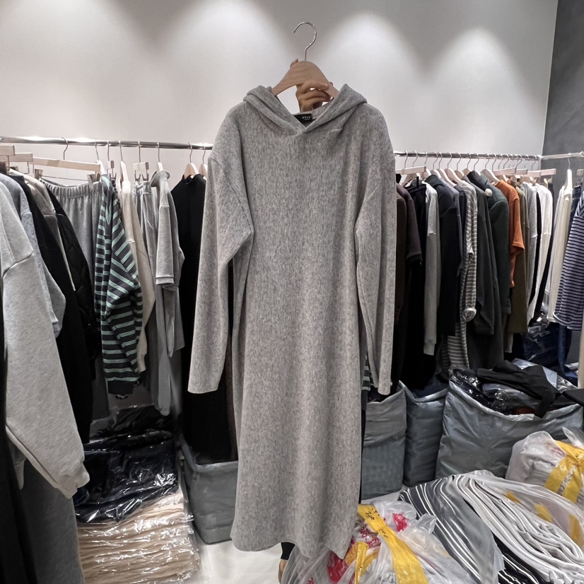 OPEN韓國直郵東大門實拍女裝新品真品24秋冬連衣裙連帽連衣裙OPEN連衣裙圖色2
