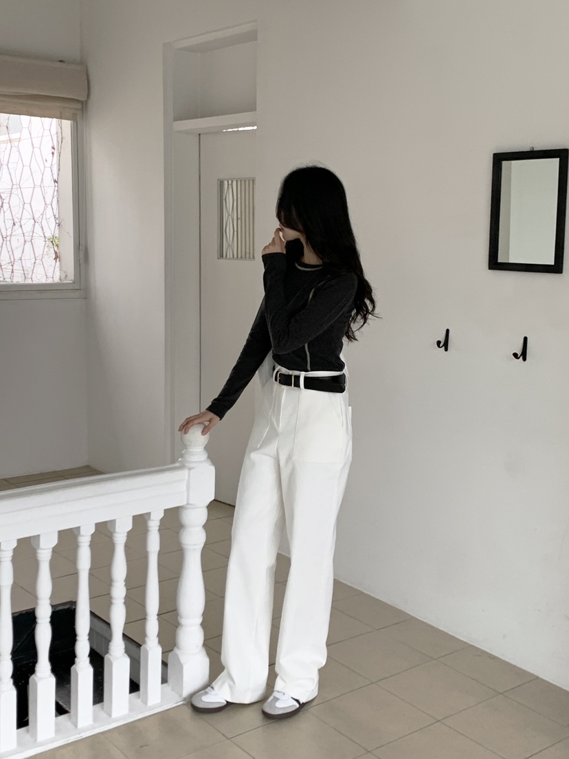 BOUND.A韓國直郵東大門實拍女裝新款真品職業24秋冬長袖T恤BOUND.A長袖T恤