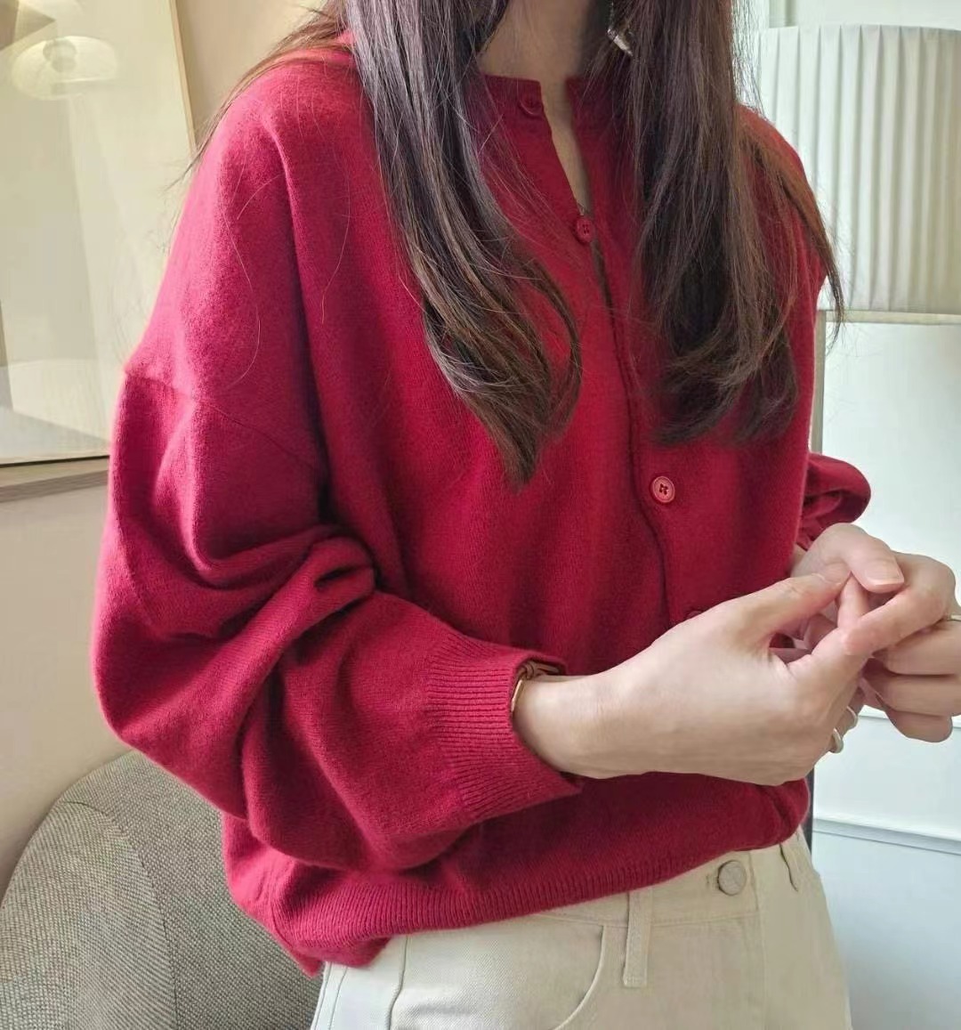 BOUNDARY韓國直郵東大門代購女裝新款熱賣24秋冬針織衫開衫BOUNDARY針織衫