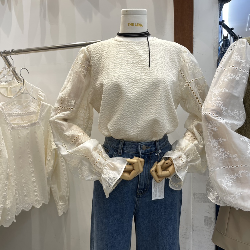 THE LENA韓國直郵東大門代購女裝新品熱賣休閑真品襯衫蕾絲衫NWEOL襯衫/蕾絲衫