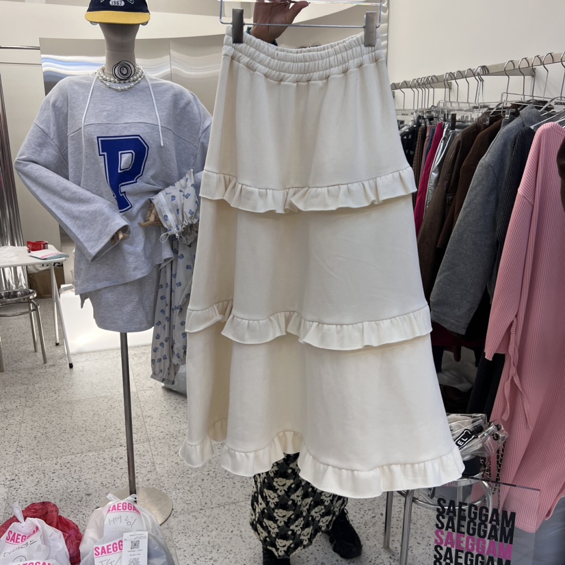 SAEGGAM韓國直郵東大門代購女裝新品推薦職業24秋冬長裙加絨SAEGGAM長裙