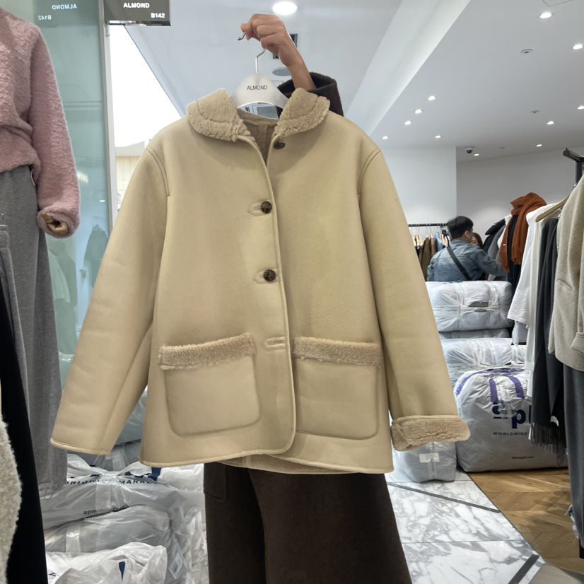 ALMOND韓國直郵東大門實拍女裝新品真品休閑24秋冬短款棉服ALMOND短款棉服圖色1