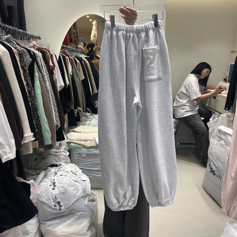 AT THE END直郵韓國代購女裝新款熱賣休閑職業休閑褲加絨AT THE END休閑褲