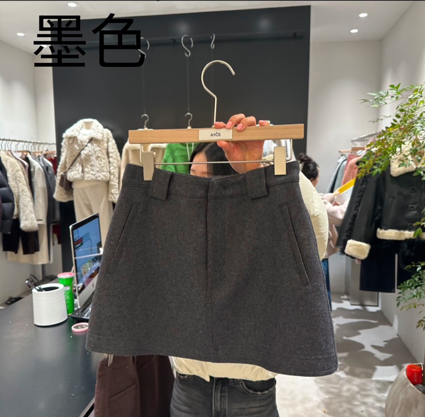 101SHOWROOM/AYCE直郵韓國代購女裝新品時尚熱賣短裙羊毛101SHOWROOM/AYCE短裙圖色2