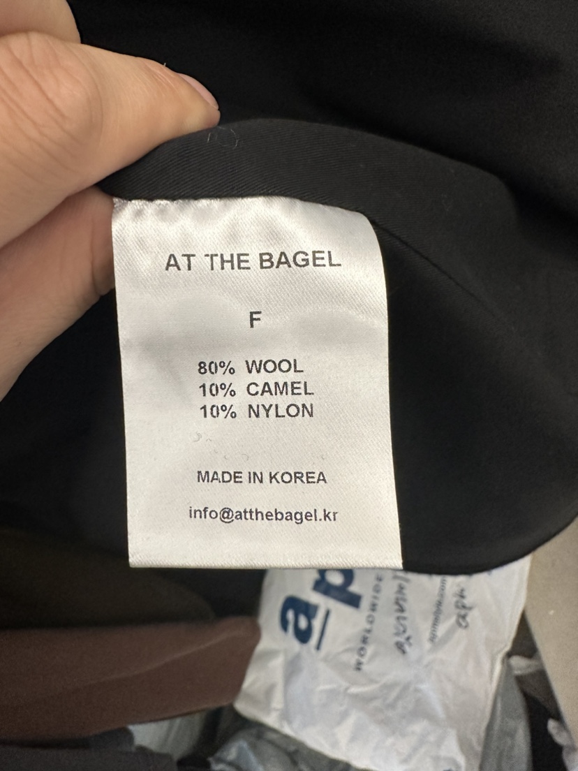 AT THE BAGEL韓國直郵東大門代購女裝新品24秋冬中長款大衣AT THE BAGEL中長款大衣