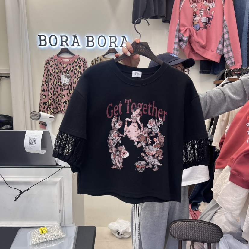 BORA BORA直郵韓國代購女裝新品人氣熱賣真品推薦時尚休閑T恤BORA BORAT恤圖色1