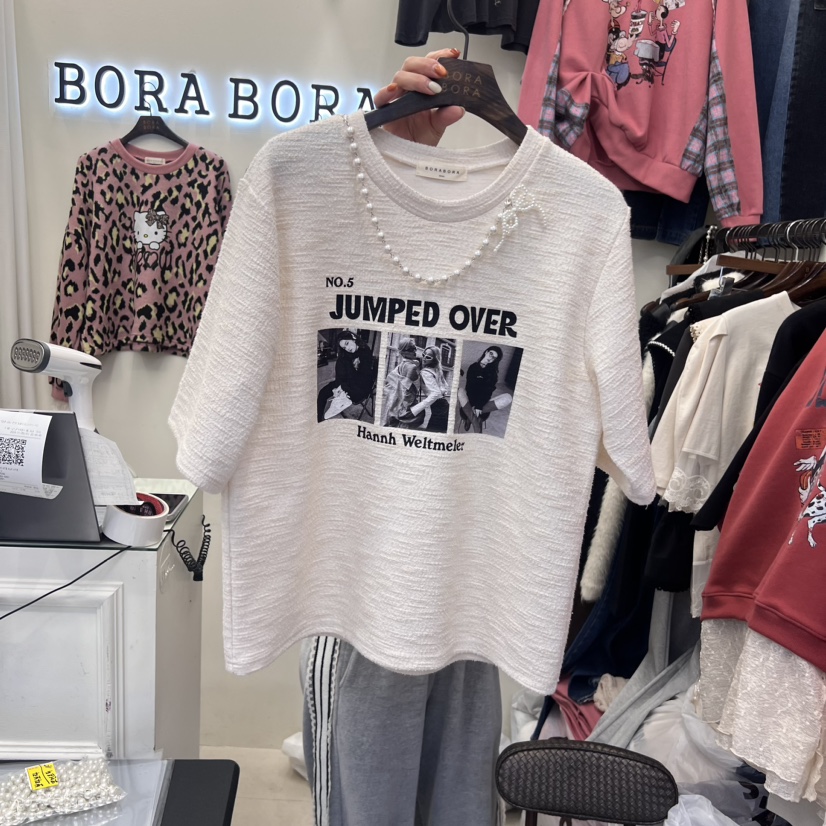 BORA BORA直郵韓國代購女裝新品職業真品推薦24秋冬人氣T恤BORA BORAT恤圖色1