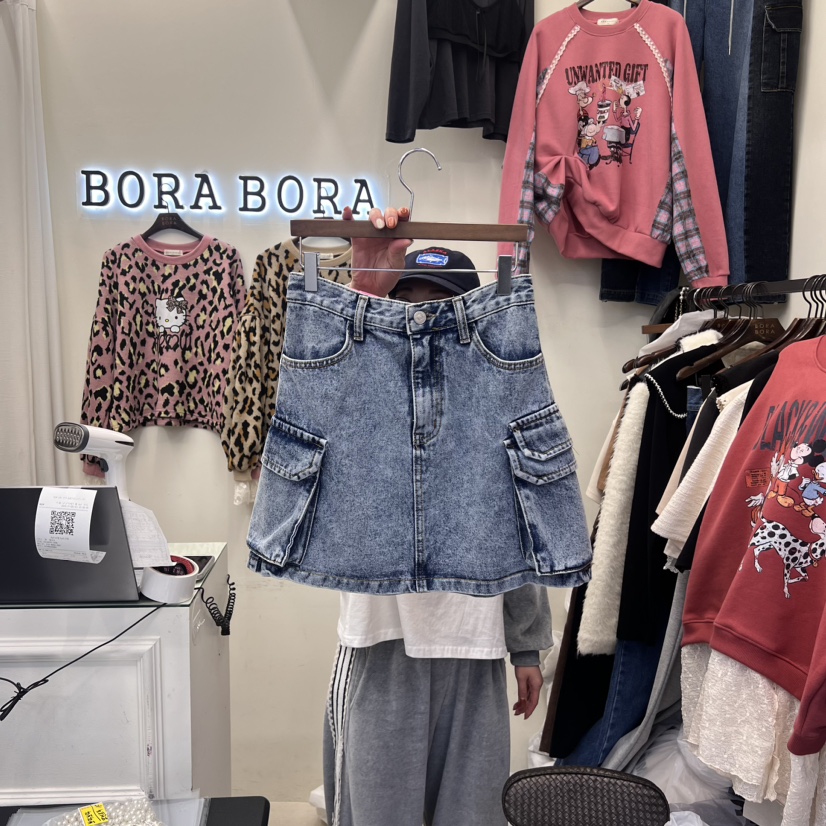 BORA BORA直郵韓國代購女裝新款熱賣時尚人氣真品休閑短裙BORA BORA短裙圖色1