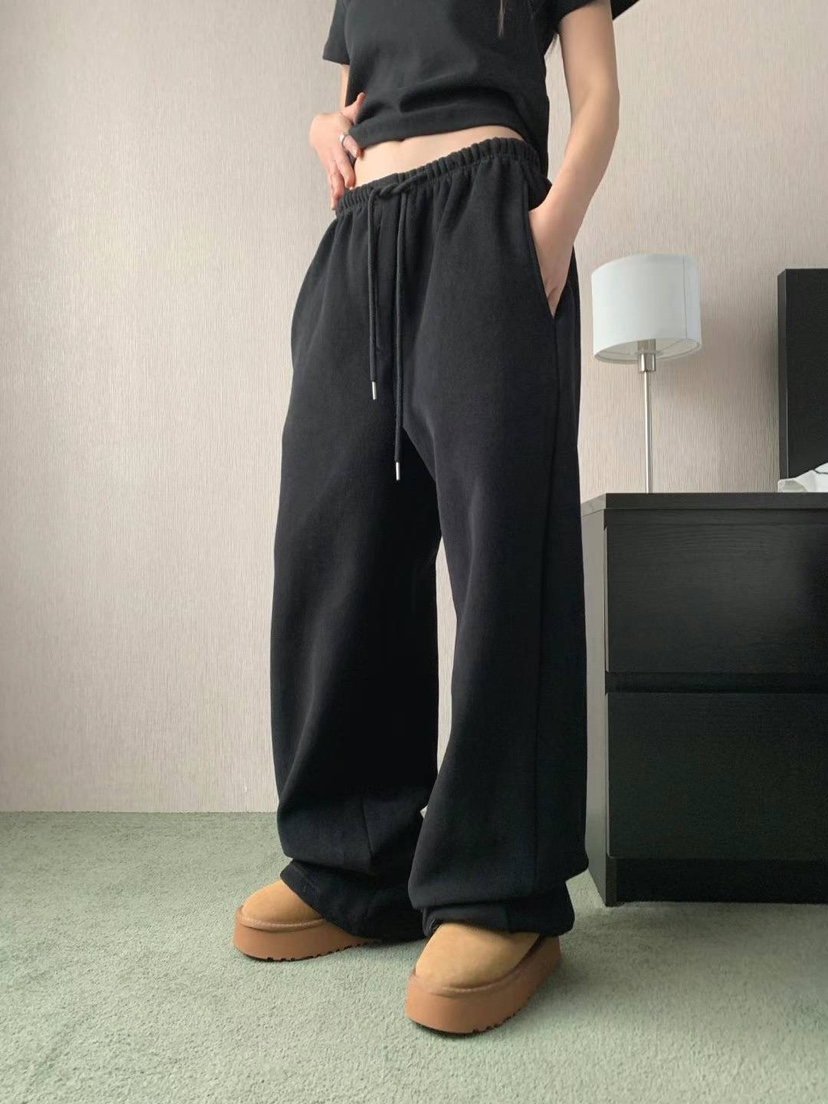 PLEASURE韓國直郵東大門實拍女裝新品推薦24秋冬休閑褲加絨PLEASURE休閑褲