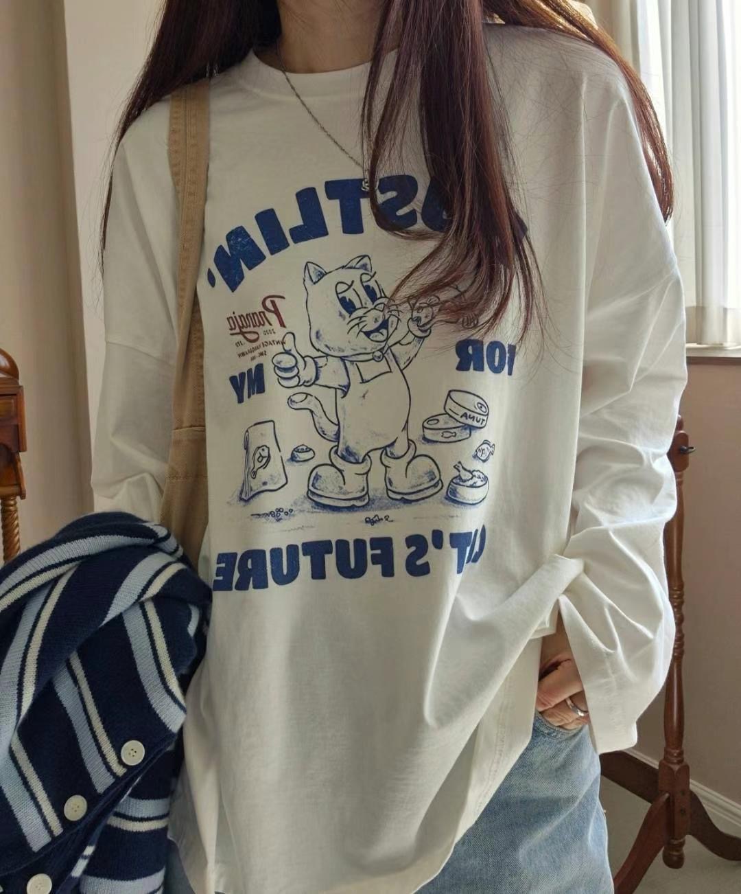 BUTTERING直郵韓國代購女裝新品24秋冬真品時尚休閑長袖T恤ARLOW長袖T恤