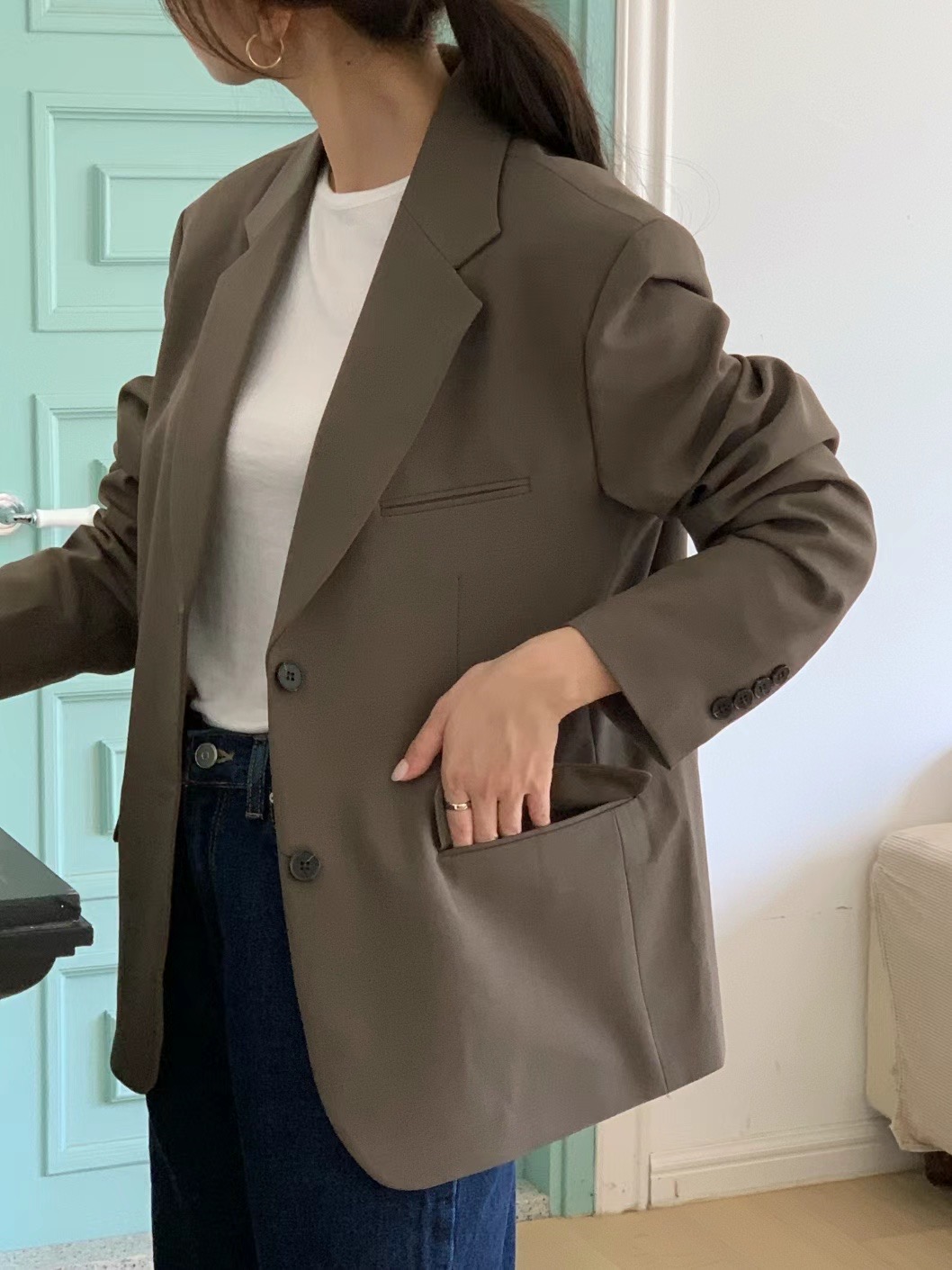 VINE直郵韓國代購女裝新款真品時尚人氣職業休閑推薦熱賣夾克VINE夾克圖色2