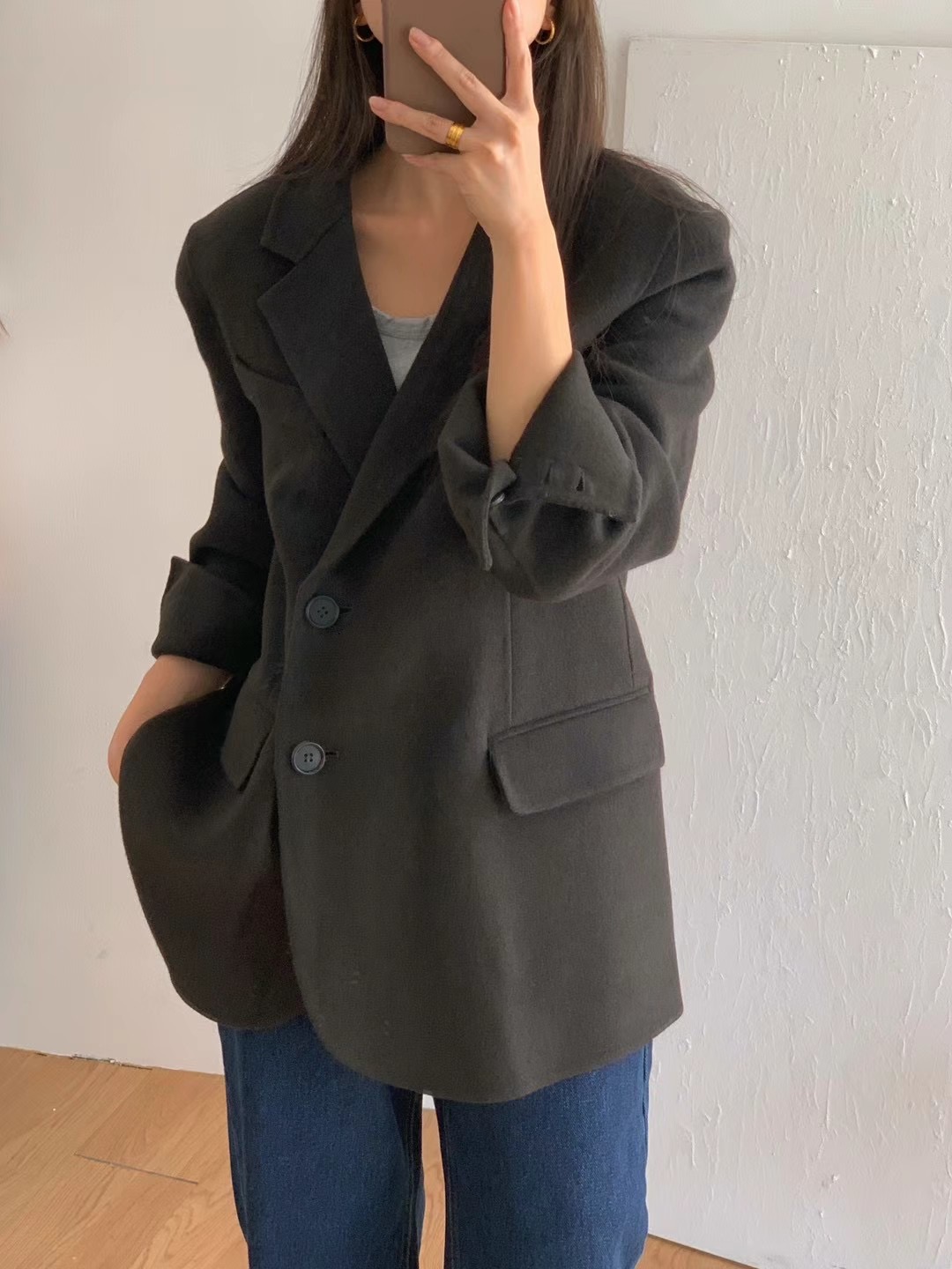 VINE韓國直郵東大門實拍女裝新品人氣真品職業熱賣時尚夾克VINE夾克圖色2