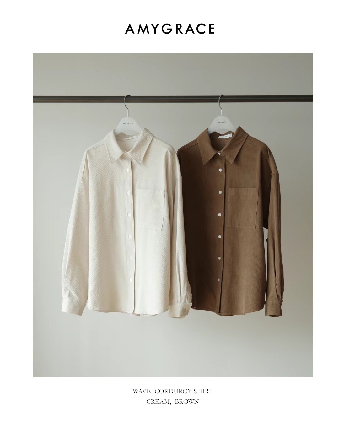 AMYGRACE韓國直郵女裝新品24秋冬職業休閑熱賣襯衫蕾絲衫AMYGRACE襯衫/蕾絲衫圖色2左二色