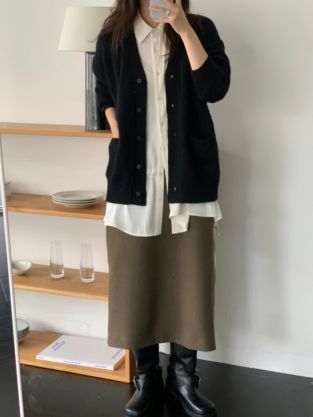 AMYGRACE韓國直郵東大門代購女裝新款真品職業24秋冬針織衫開衫AMYGRACE針織衫圖色3