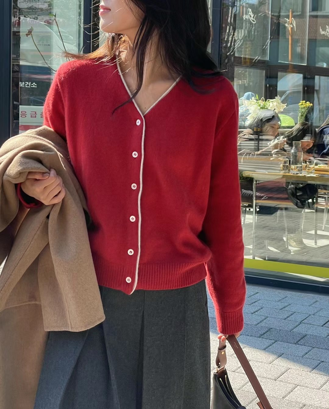AMYGRACE直郵韓國代購女裝新款休閑24秋冬人氣真品針織衫AMYGRACE針織衫圖色3
