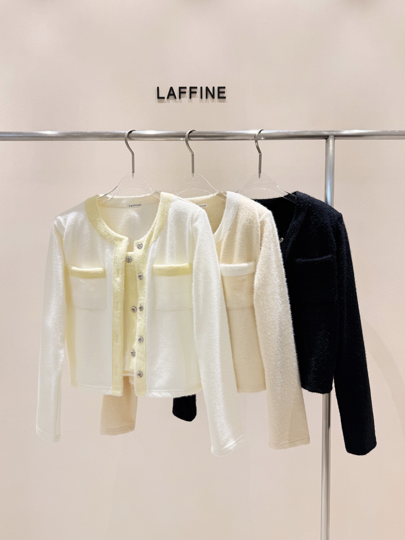 LAFFINE-P韓國直郵東大門實拍女裝新品推薦針織衫不含內搭開衫駝色LAFFINE-P針織衫