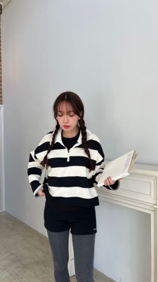 HEY/TO SEWING韓國直郵東大門實拍女裝新款推薦休閑衛衣拉鏈BY HEY/TO SEWING衛衣